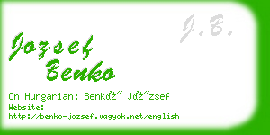 jozsef benko business card